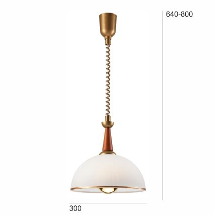 Alas vedettävä kattokruunu CHIARA 1xE27/60W/230V tummanruskea/pyökki