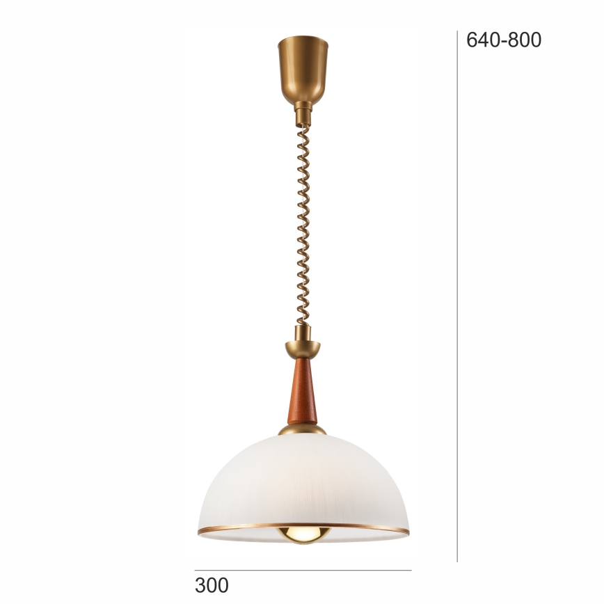 Alas vedettävä kattokruunu CHIARA 1xE27/60W/230V tummanruskea/pyökki