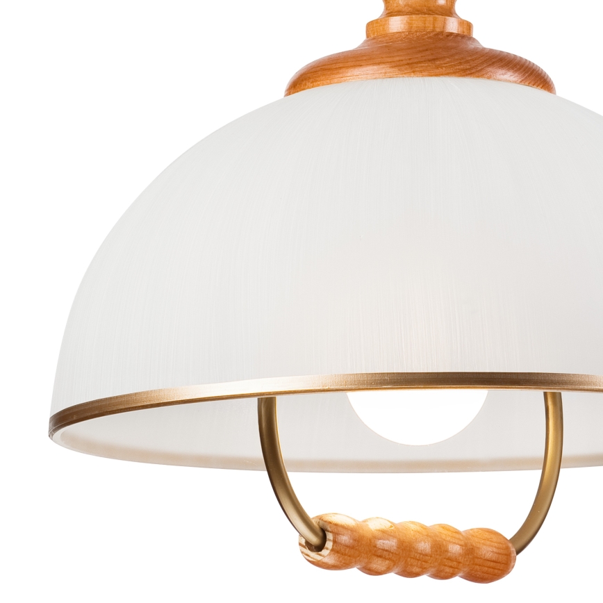 Alas vedettävä kattokruunu RAMONA 1xE27/60W/230V beige/ruskea/mänty