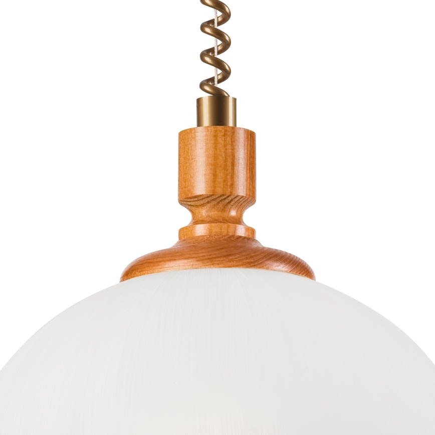 Alas vedettävä kattokruunu RAMONA 1xE27/60W/230V beige/ruskea/mänty