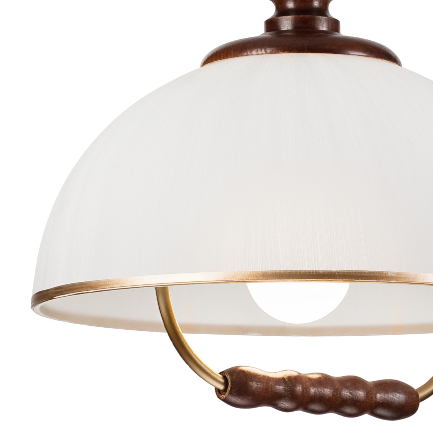 Alas vedettävä kattokruunu RAMONA 1xE27/60W/230V beige/tummanruskea/mänty