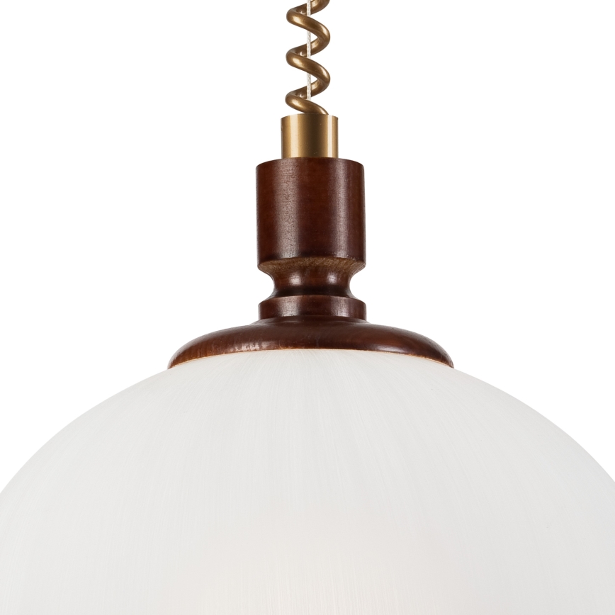 Alas vedettävä kattokruunu RAMONA 1xE27/60W/230V beige/tummanruskea/mänty