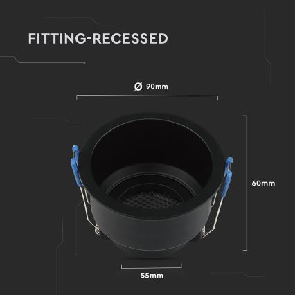 Alasvalaisin GU10 Ø 9 cm musta