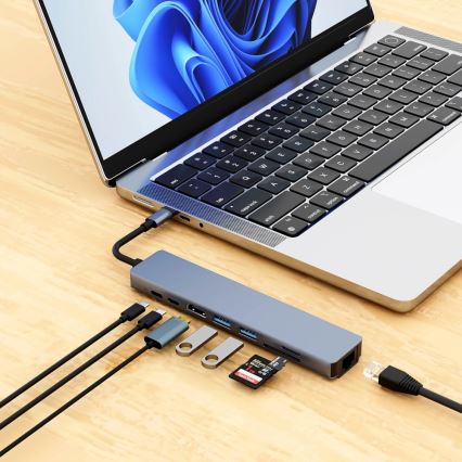 Aligator AHUB001 - 8-in-1 USB-C-hubi