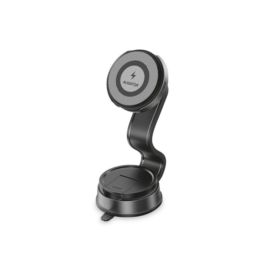 Aligator AMS07BK - Auton puhelinteline joustavalla MagSafe-varrella musta