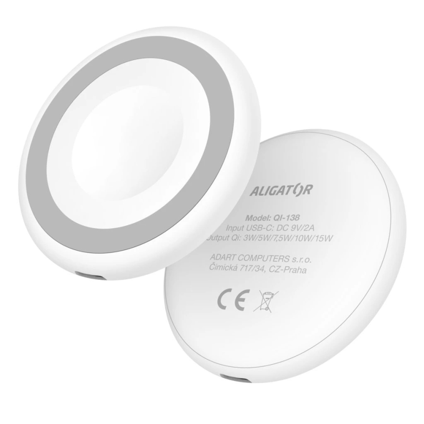 Aligator AMS08WT - Langaton MagSafe 3-in-1-laturi, 15 W, valkoinen