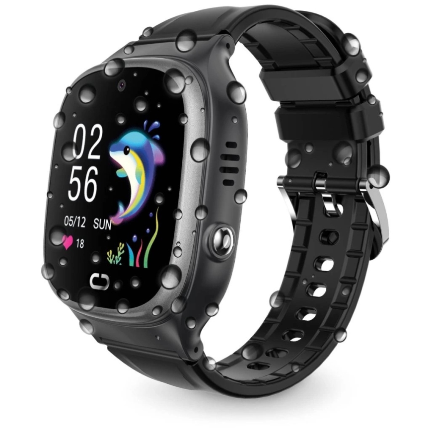 Aligator AW11BK - Älykello Watch Junior 2 450 mAh IP67 Wi-Fi musta