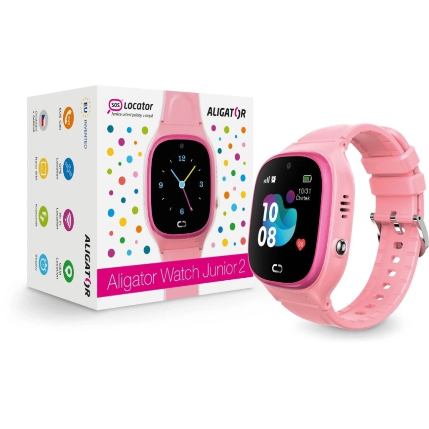 Aligator AW11PK - Watch Junior 2 älykello 450 mAh IP67 Wi-Fi vaaleanpunainen