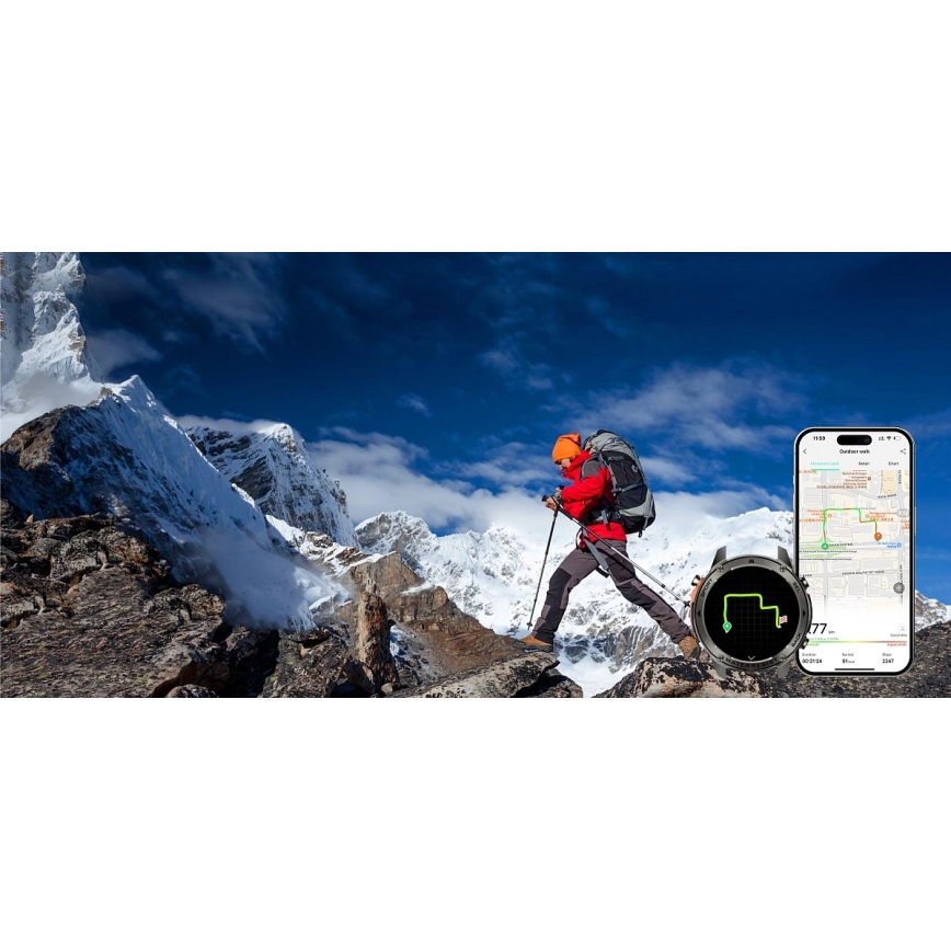 Aligator AW12BK - älykello Watch GPS 500 mAh IP69K musta