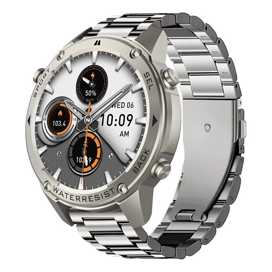 Aligator AW12SR - älykello Watch GPS 500 mAh IP69K hopea