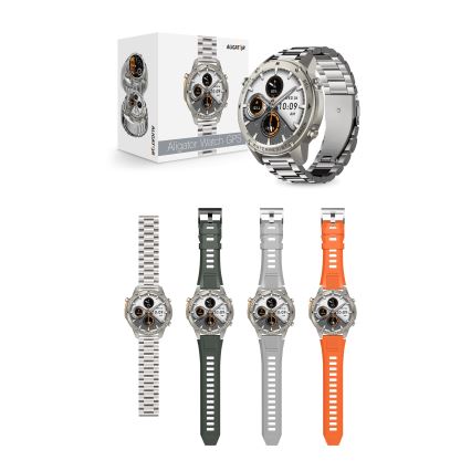 Aligator AW12SR - älykello Watch GPS 500 mAh IP69K hopea