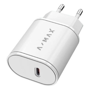 Aligator AX0001V - A-MAX Power Delivery 20 W USB-C pikalaturi, valkoinen