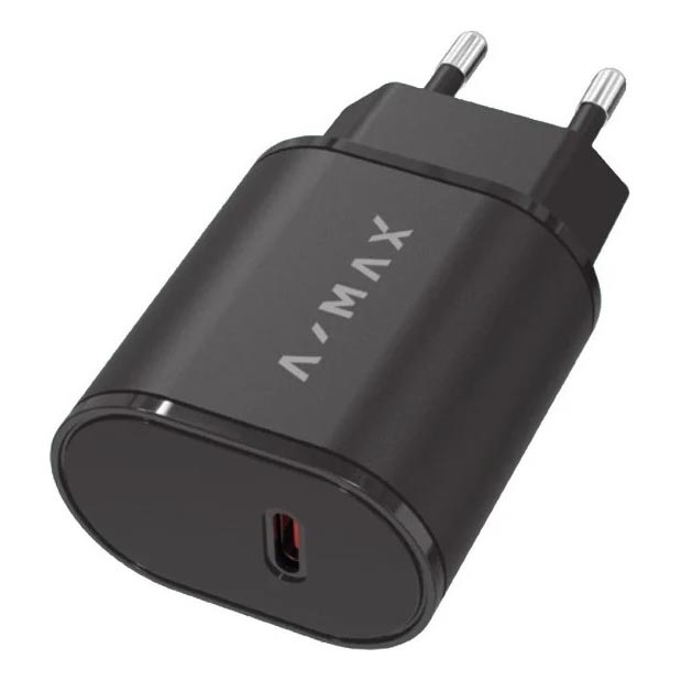 Aligator AX0002V - Pikalatausadapteri A-MAX Power Delivery 20W USB-C musta