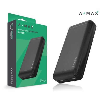 Aligator AX0004 - Powerbank A-MAX 20000 mAh 3,7V musta