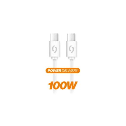 Aligator DATKP47 - USB-kaapeli USB-C / USB-C 100W Power Delivery 1,5 m valkoinen