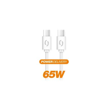 Aligator DATKP49 - USB-kaapeli USB-C / USB-C 65 W Power Delivery 1,5 m valkoinen