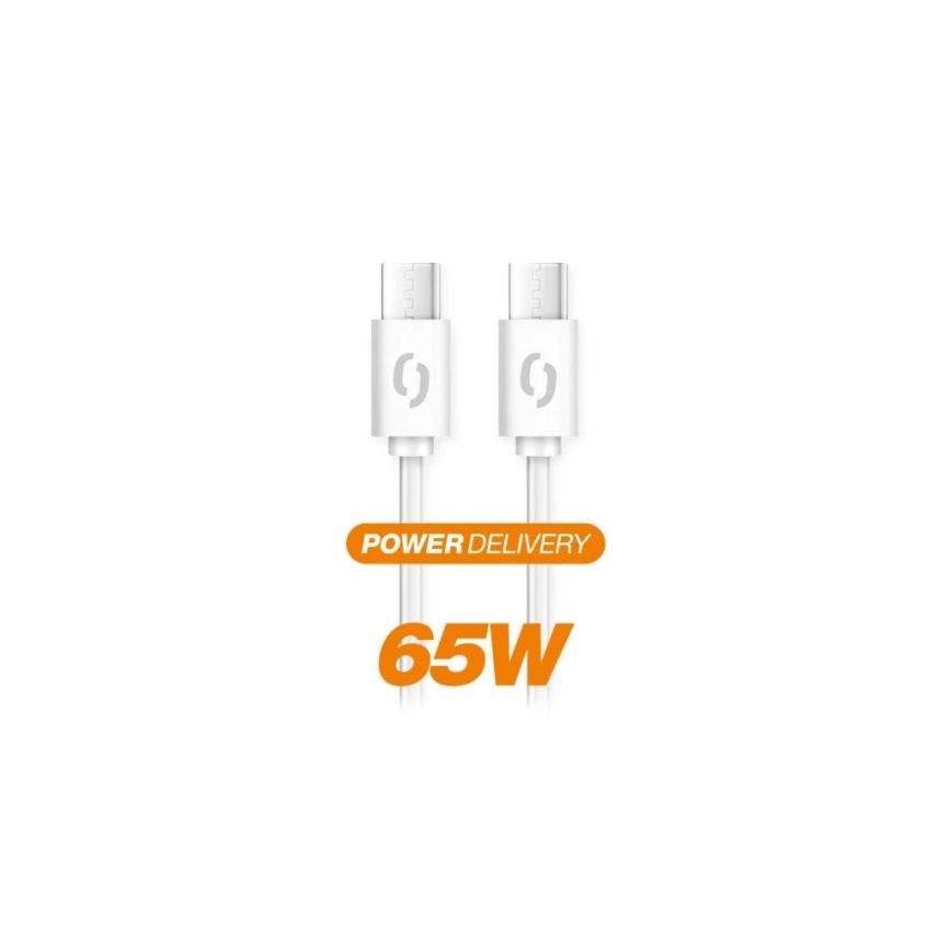 Aligator DATKP49 - USB-kaapeli USB-C / USB-C 65 W Power Delivery 1,5 m valkoinen