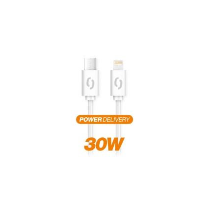 Aligator DATKP51 - USB-kaapeli USB-C / Lightning 30 W Power Delivery 1,5 m valkoinen