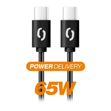 Aligator DATKP58 - USB-kaapeli USB-C / USB-C 65 W Power Delivery 2,5 m musta