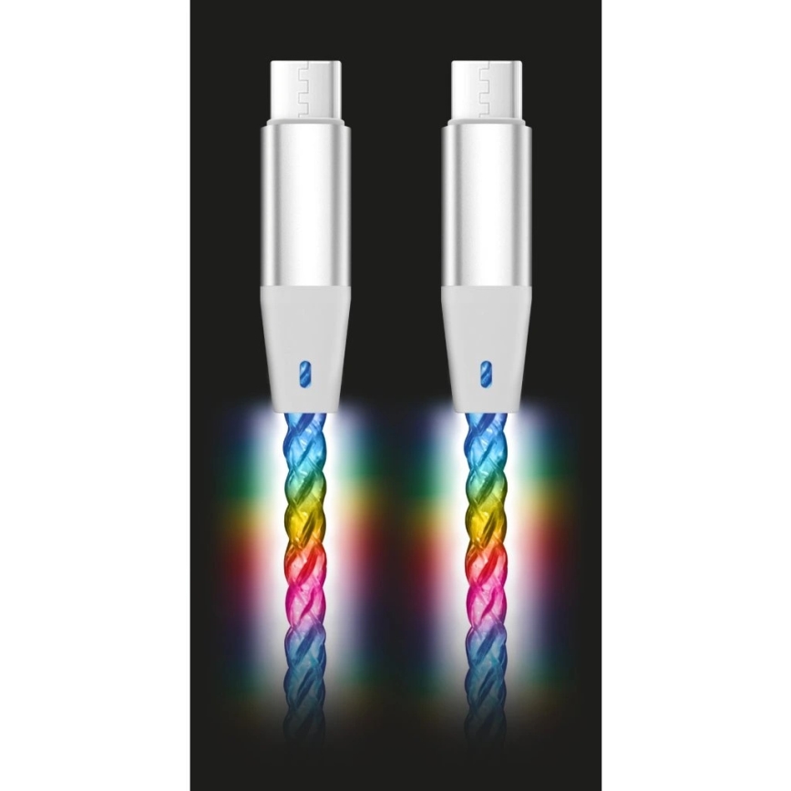 Aligator DATKP64 - USB-C–USB-C-kaapeli, LED-valaistus, 65 W USB Power Delivery, 0,5 m
