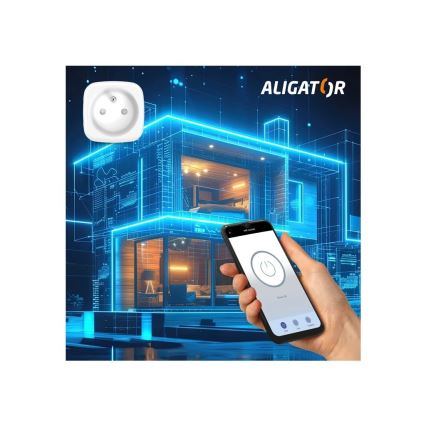 Aligator WAL001 - Älypistorasia 3680W/230V/Tyyppi E/16A Wi-Fi Tuya