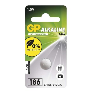 Alkalinappiparisto LR43 GP ALKALINE 1,5V/70 mAh