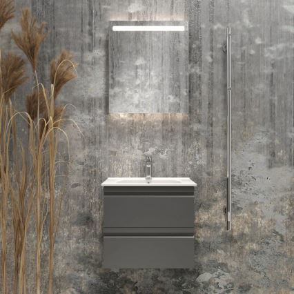 Kylpyhuonekaappi pesualtaalla VIGO + LED-seinäpeili taustavalolla LED/10W/230V IP44 harmaa