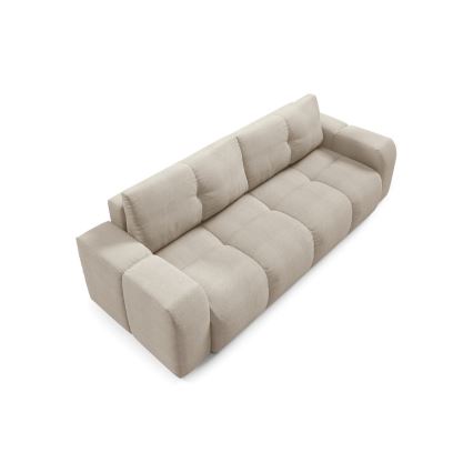 Vuodesohva, verhoiltu, kolmen istuttava, säilytystilalla ALMADA beige