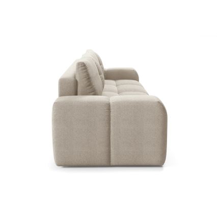 Vuodesohva, verhoiltu, kolmen istuttava, säilytystilalla ALMADA beige