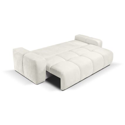 Vuodesohva, verhoiltu, kolmen istuttava, säilytystilalla ALMADA beige