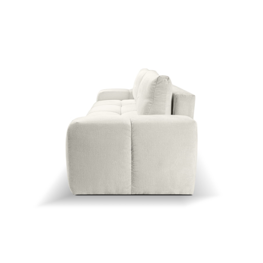 Vuodesohva, verhoiltu, kolmen istuttava, säilytystilalla ALMADA beige