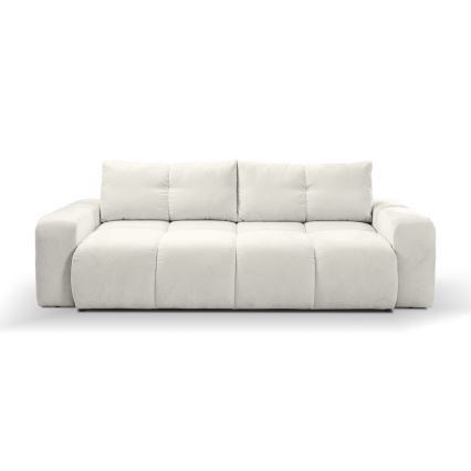 Vuodesohva, verhoiltu, kolmen istuttava, säilytystilalla ALMADA beige