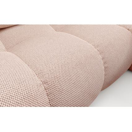 ALMADA oikeanpuoleinen L-muotoinen avattava verhoiltu kulmasohva säilytystilalla, vaaleanpunainen