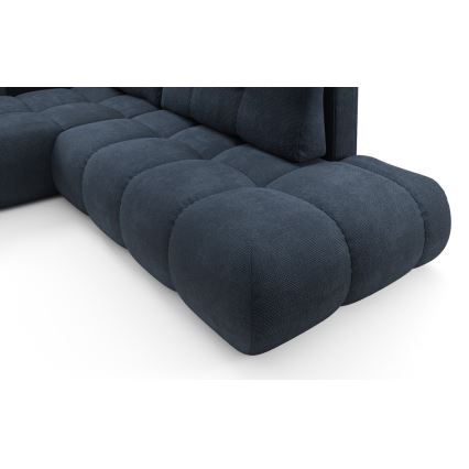 ALMADA L-muotoinen vasenkätinen avattava verhoiltu kulmasohva säilytystilalla, sininen