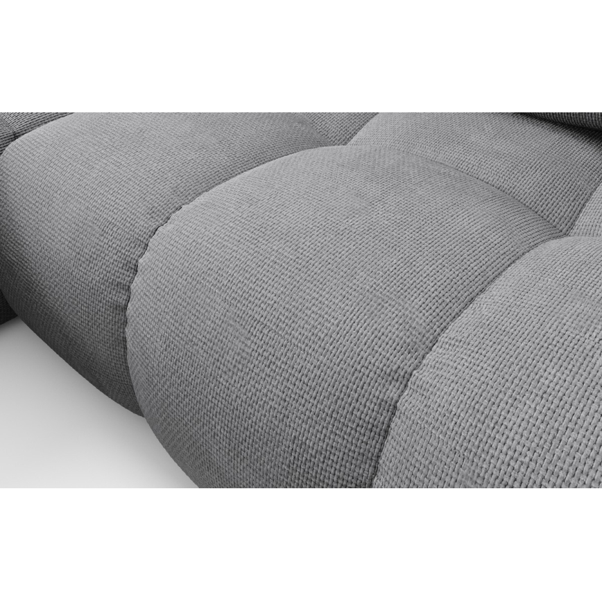 Vuoteeksi avattava L-muotoinen verhoiltu kulmasohva säilytystilalla ALMADA, vasen, harmaa