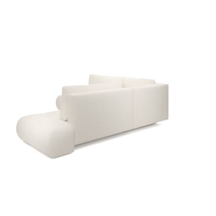 ALMADA L-mallinen avattava verhoiltu kulmasohva säilytystilalla, vasen, beige