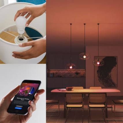 Aloituspaketti Philips Hue White And Color Ambiance Essential 2xE27/8W/230V 2200-6500K + yhdistämislaite
