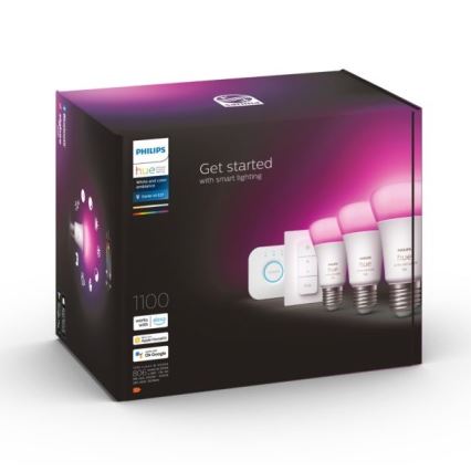 Aloituspaketti Philips Hue WHITE AND COLOR AMBIANCE 3xE27/9W 2000-6500K + liitäntälaite