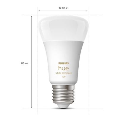 Aloituspaketti Philips Hue WHITE AMBIANCE 2xE27/8W/230V + liitäntälaite