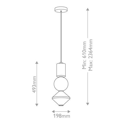 Alora Mood - LED-riippuvalaisin vaijerilla BIJOU LED/20W/230V 3000K, kultainen