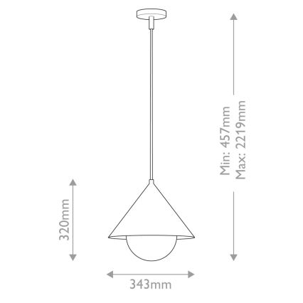 Alora Mood - Riippuvalaisin vaijerilla REMYCK 1xE27/60W/230V halkaisija 34,3 cm kultainen