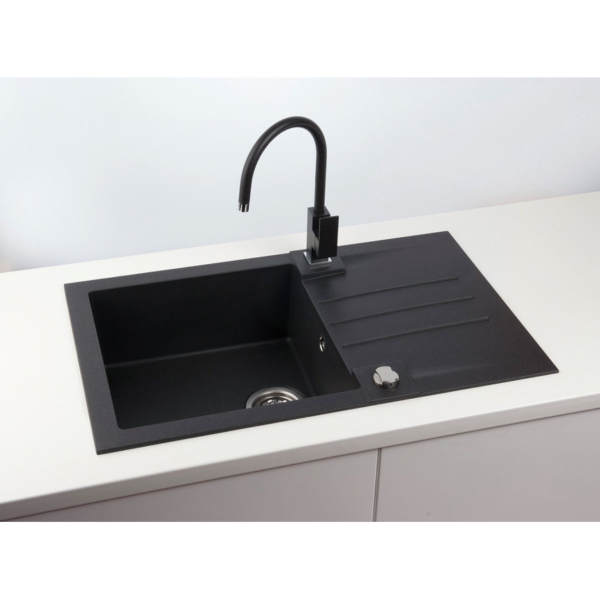 ALVEUS 1090942 - Keittiön pesuallas ROCK 78x48 cm graniitti/musta