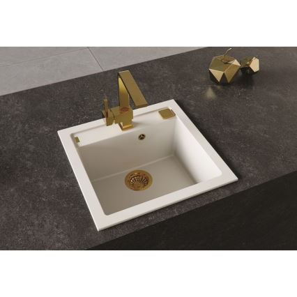 ALVEUS 1128395 - Keittiön pesuallas FORMIC 52x51 cm graniitti/valkoinen