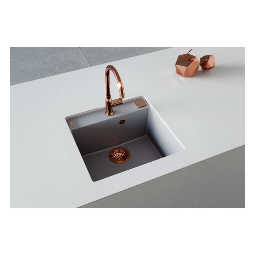 ALVEUS 1128395 - Keittiön pesuallas FORMIC 52x51 cm graniitti/valkoinen