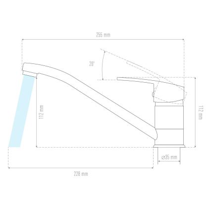 ALVEUS 1130434 - Pesualtaan hana NINA 13,5 cm graniitti/musta