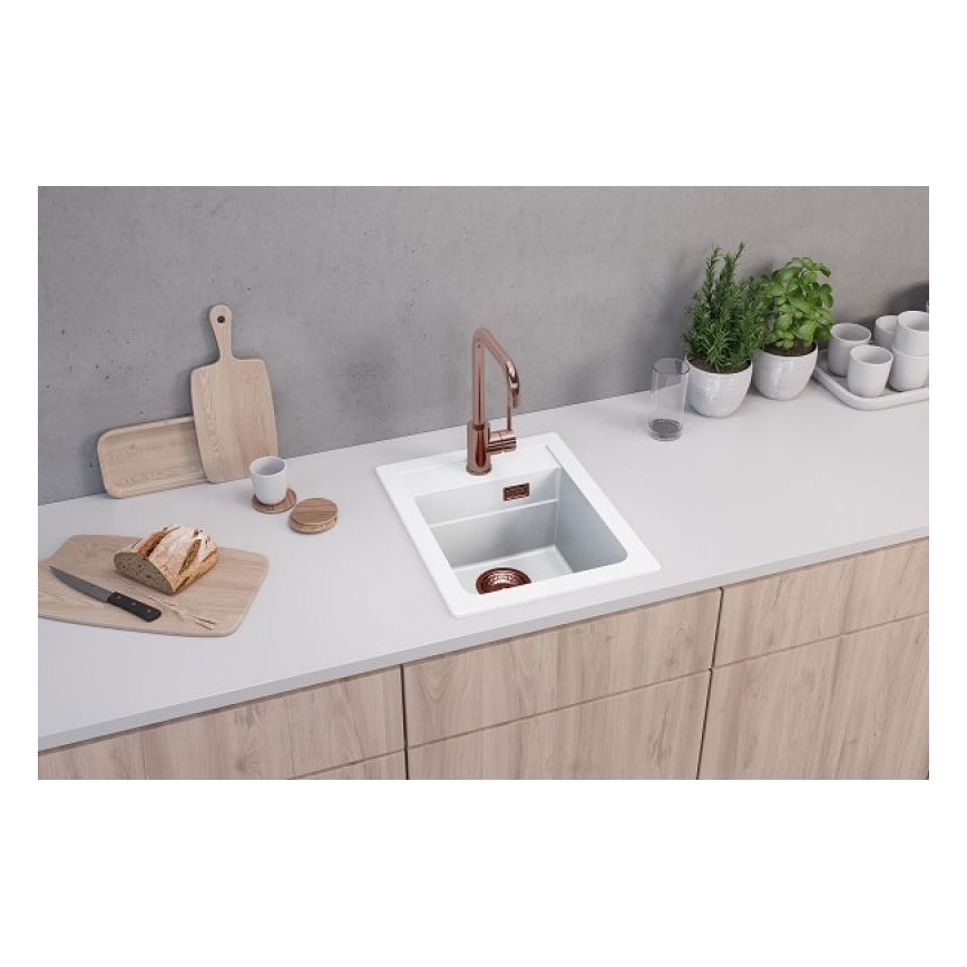 ALVEUS 1139079 - Keittiön pesuallas ATROX 50x40 cm graniitti/valkoinen