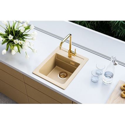 ALVEUS 1139769 - Keittiön pesuallas ATROX 50x40 cm graniitti/beige
