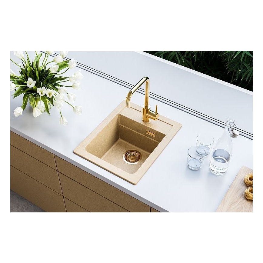 ALVEUS 1139769 - Keittiön pesuallas ATROX 50x40 cm graniitti/beige