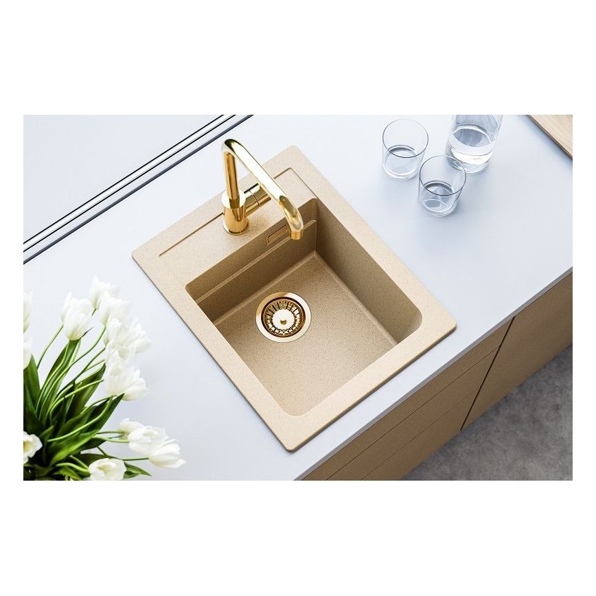 ALVEUS 1139769 - Keittiön pesuallas ATROX 50x40 cm graniitti/beige