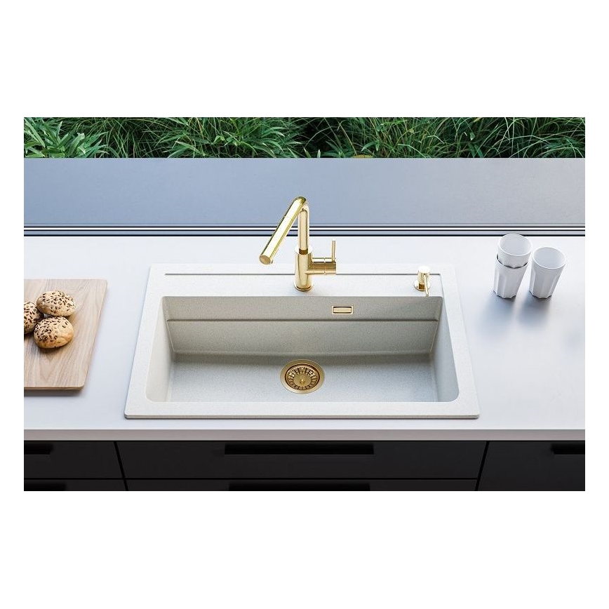 ALVEUS 1140443 - Keittiön pesuallas ATROX 79x50 cm graniitti/valkoinen